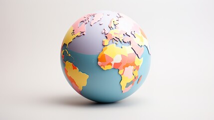 earth globe on the population on pastel white bckground