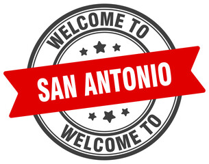 Welcome to San Antonio stamp. San Antonio round sign