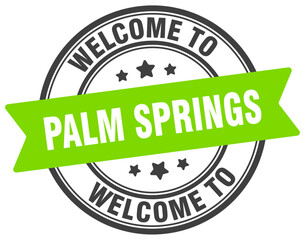 Welcome to Palm Springs stamp. Palm Springs round sign