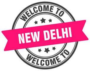 Fototapeta premium Welcome to New Delhi stamp. New Delhi round sign