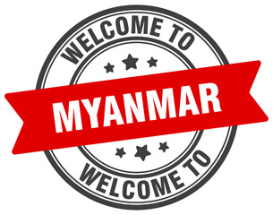 Welcome to Myanmar stamp. Myanmar round sign