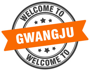 Welcome to Gwangju stamp. Gwangju round sign