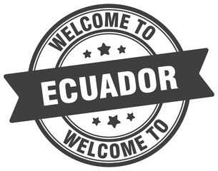 Welcome to Ecuador stamp. Ecuador round sign