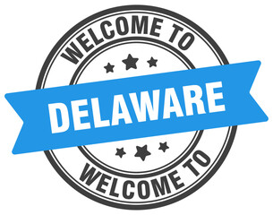 Obraz premium Welcome to Delaware stamp. Delaware round sign