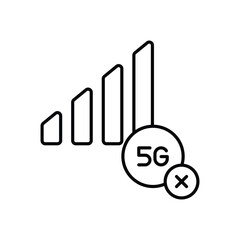 No 5g vector icon