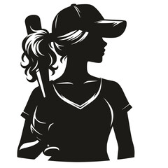 Baseball Girl SVG, Baseball Player SVG, Woman SVG, Softball SVG, Baseball Equipment SVG, Sport SVG, Athlete SVG, Baseball Girl Silhouette, Vector, Clipart, Cut file for Cricut SVG, JPG, PNG