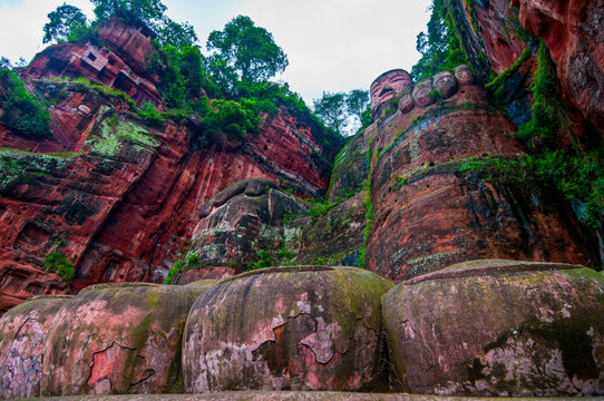 Leshan Giant Buddha, the largest stone Buddha on earth, Mount Emei Scenic Area, UNESCO World Heritage Site, Leshan, Sichuan, China