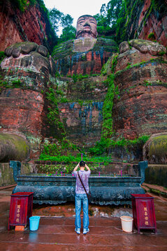 Leshan Giant Buddha, the largest stone Buddha on earth, Mount Emei Scenic Area, UNESCO World Heritage Site, Leshan, Sichuan, China