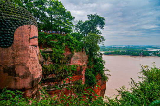 Leshan Giant Buddha, the largest stone Buddha on earth, Mount Emei Scenic Area, UNESCO World Heritage Site, Leshan, Sichuan, China