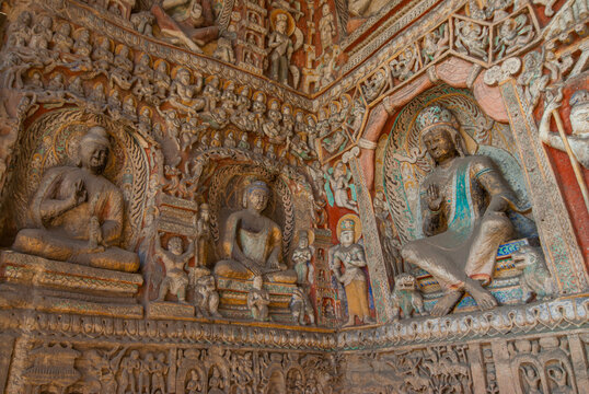The Yungang Grottoes, ancient Buddhist temple grottoes, UNESCO World Heritage Site, Shanxi, China