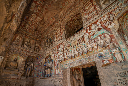 The Yungang Grottoes, ancient Buddhist temple grottoes, UNESCO World Heritage Site, Shanxi, China