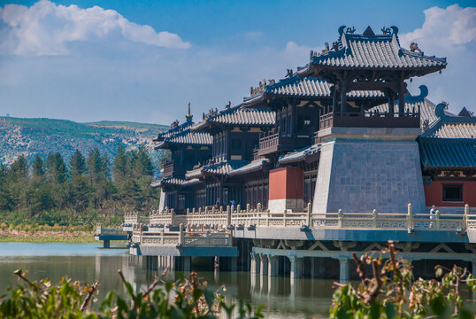 New tourist center at the Yungang Grottoes, ancient Buddhist temple grottoes, UNESCO World Heritage Site, Shanxi, China