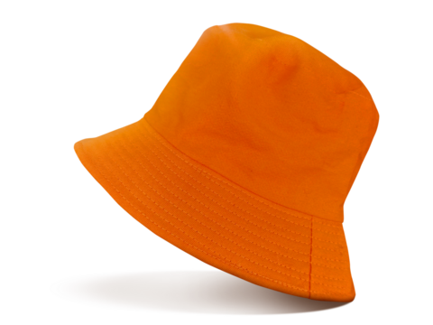 Orange bucket hat PNG transparent