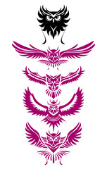 Owl Silhouette, Vector icon Illustration With White Background