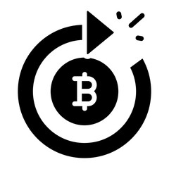 An editable design icon of bitcoin return 

