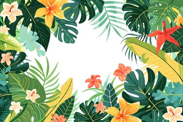 Summer tropical colorful theme frame graphic asset