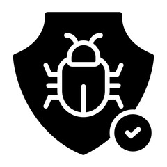 A colored design icon of bug security 

