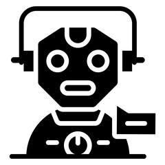 An icon design of robot isolated on white background 

