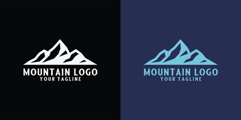 minimalist mountain logo design icon vector template
