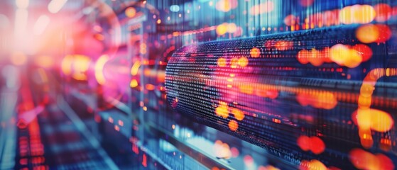 A closeup of automated machinery weaving complex textiles