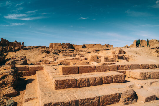 Fototapeta Ruins of the ancient village of Germa, capital of the Garamantes empire, in the Fezzan region, Libya, North Africa