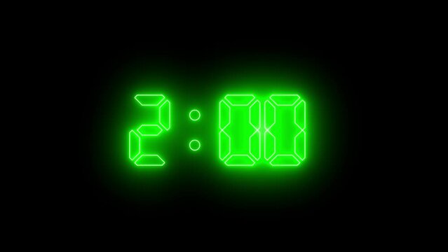 neon light Digital clock 24 h overlay