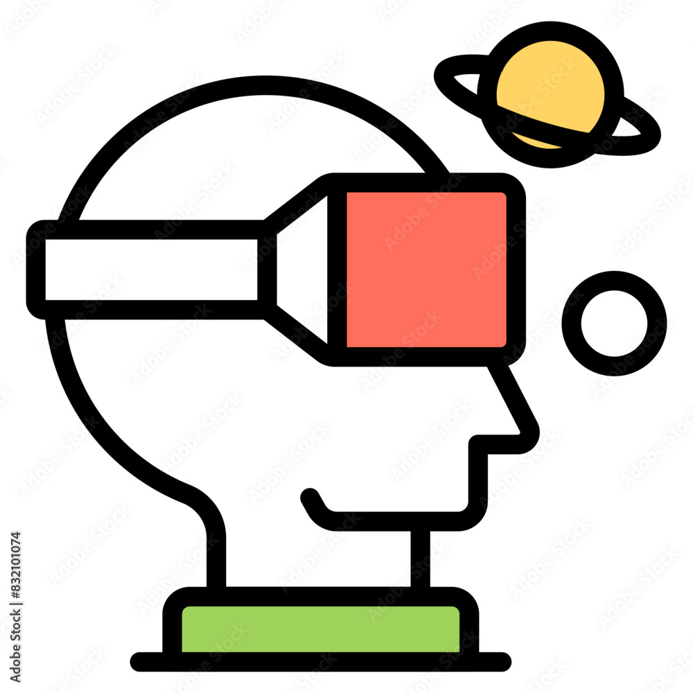 Sticker Perfect design icon of VR headset

