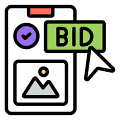 An icon design of mobile bid


