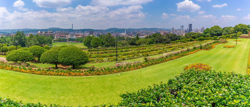 View of Pretoria skyline and Union Buildings Gardens from Union Buildings, Pretoria Central, Pretoria, South Africa
