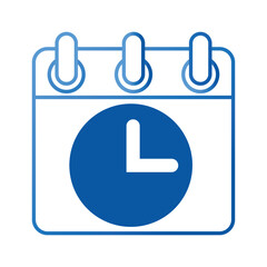 Calendar and clock icon representing date and time notifications. Used for deadlines, appointments, schedules, and important dates. Features event reminders and scheduled agenda notifications