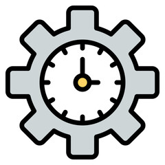 A flat design icon of time management

