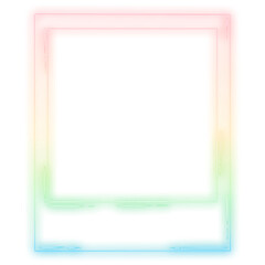 Neon colorful instant photo frame design element