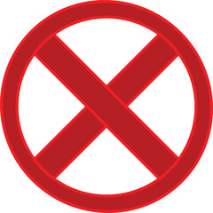 Red crossroad prohibition sign vector