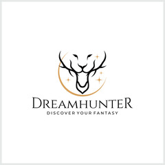 deer and tiger head logo depicting strength and speed