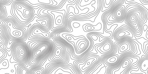 Abstract topographic contours map background. Topographic map and landscape terrain texture grid. Modern design with White background with topographic wavy pattern design. Black-white background.