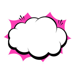 Cloud cartoon effect speech bubble design element