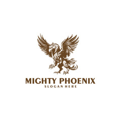 Mighty phoenix logo vector illustration
