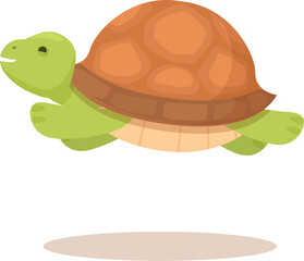 Adorable and cheerful cartoon turtle illustration in a colorful and playful design, perfect for kids' educational and naturethemed projects