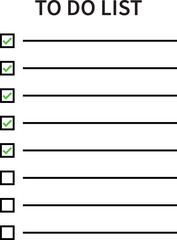 To Do List with tick and empty boxes. Vector Illustration
