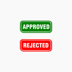 Approved and rejected icon isolated on white background  