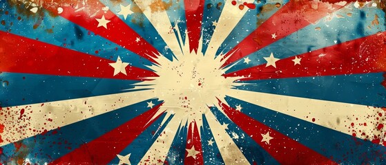 Contemporary starburst designs in patriotic colors, perfect for celebrating Independence Day