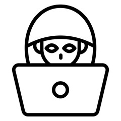 Perfect design icon of laptop hacker

