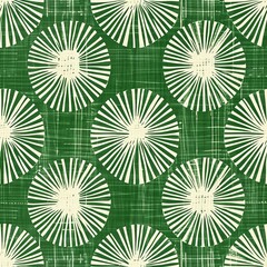 green fabric with white geometric seamless pattern