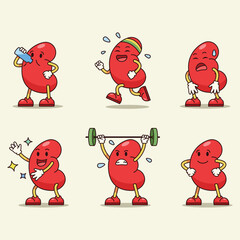 Healthy And Fun Kidney Character