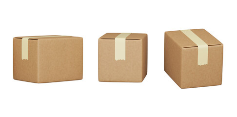 3D graphic closed delivery cardboard box