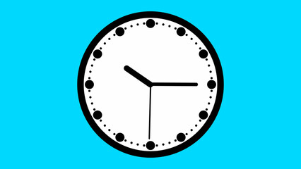clock icon isolated on aqua colour background 