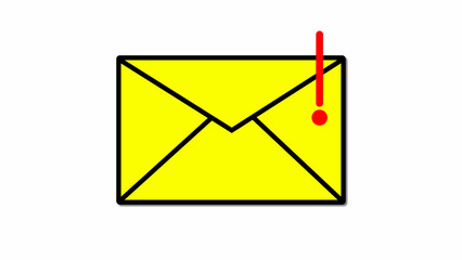 Email or massage inbox full remind warning sine notice icon isolated on white background.