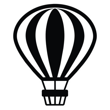recommend clip art: Solid color outline Hot air balloon vector icon design