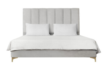 Upholstered bed png mockup bedroom furniture