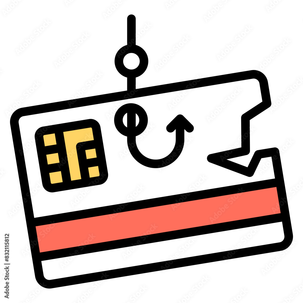 Sticker Perfect design icon of card phishing

